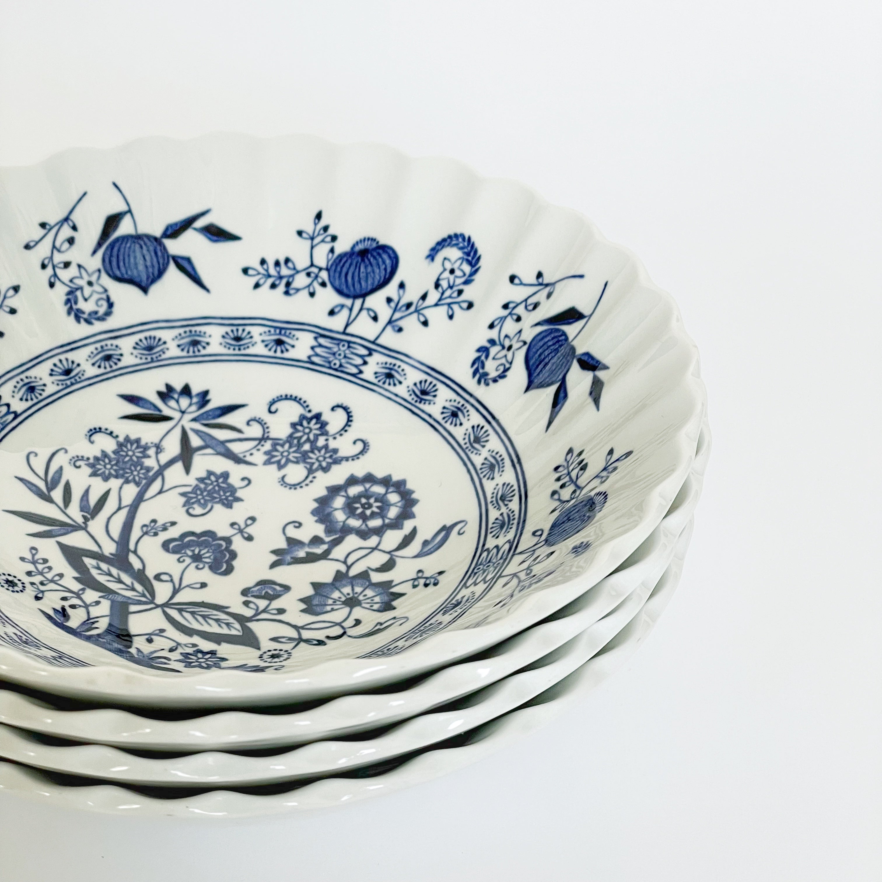 Set of Four Vintage Painted Blue Bowls Cambie Design