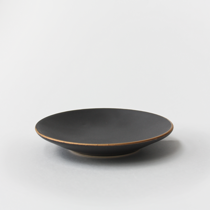 Black Gold Rim Ceramic Dish