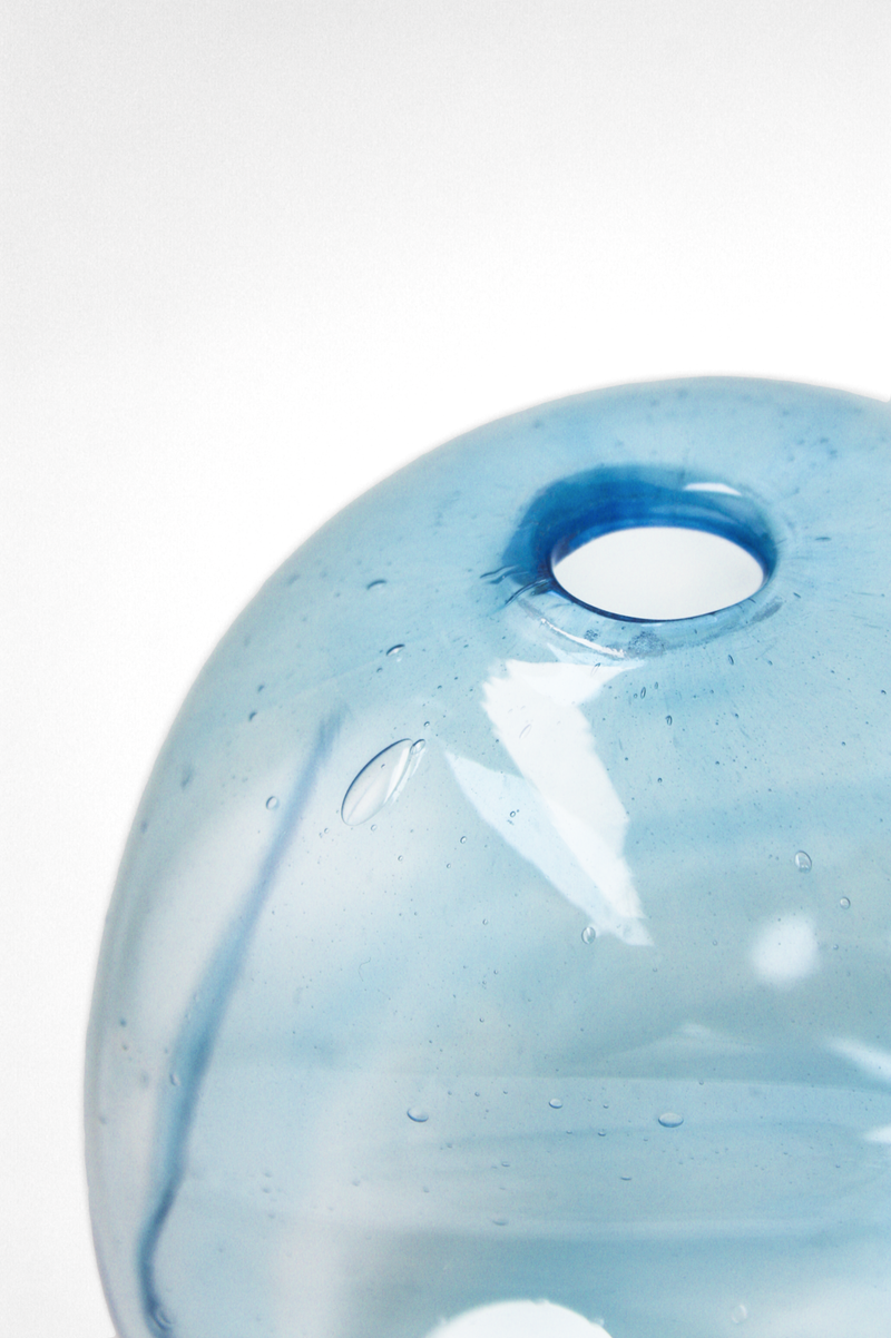 Turquoise Glass Bubble Vase