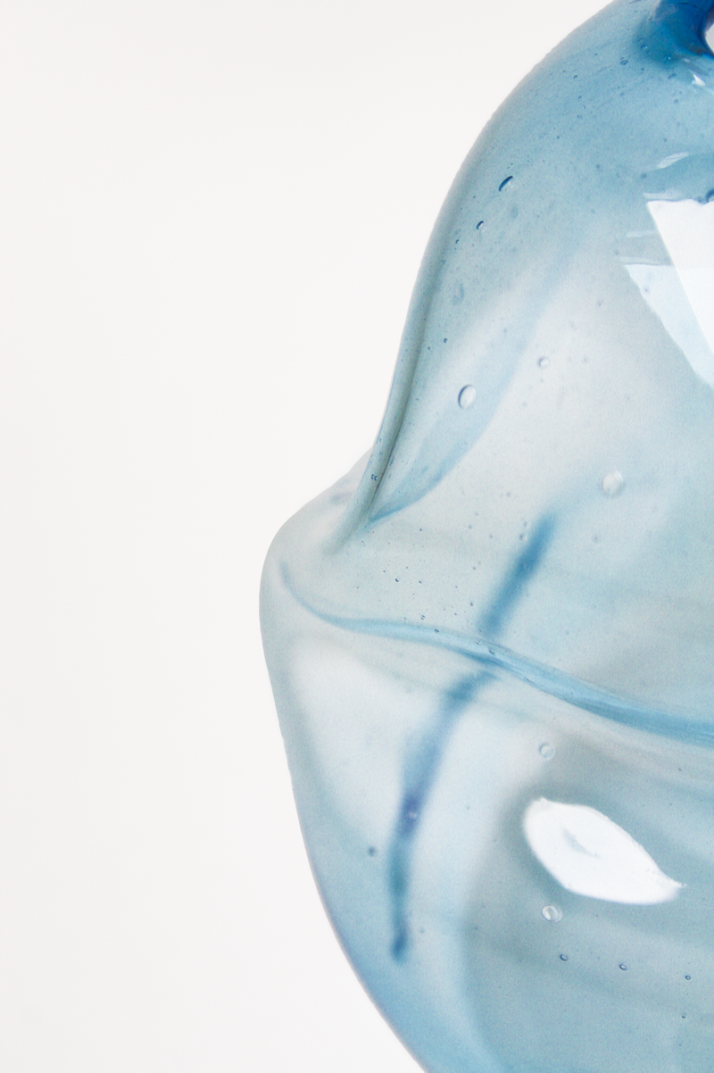 Turquoise Glass Bubble Vase
