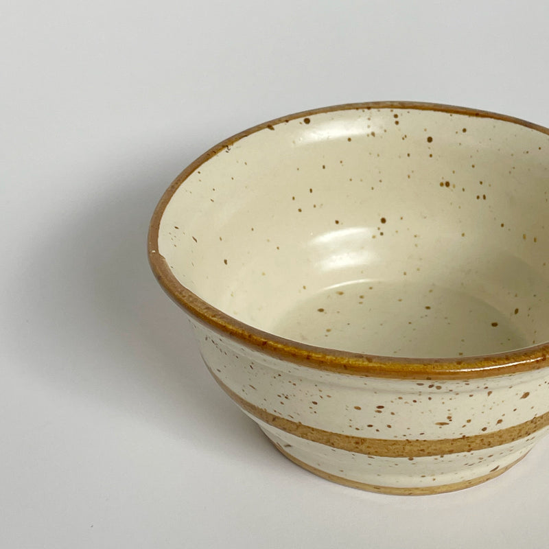 Vintage Cream Speckled Ceramic Bowl