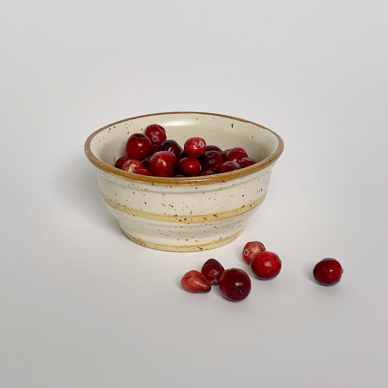 Vintage Cream Speckled Ceramic Bowl