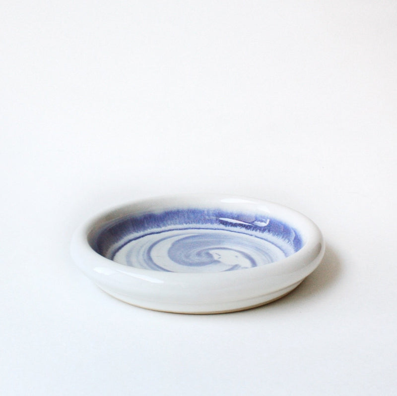 Vintage Blue Ceramic Swirl Dish