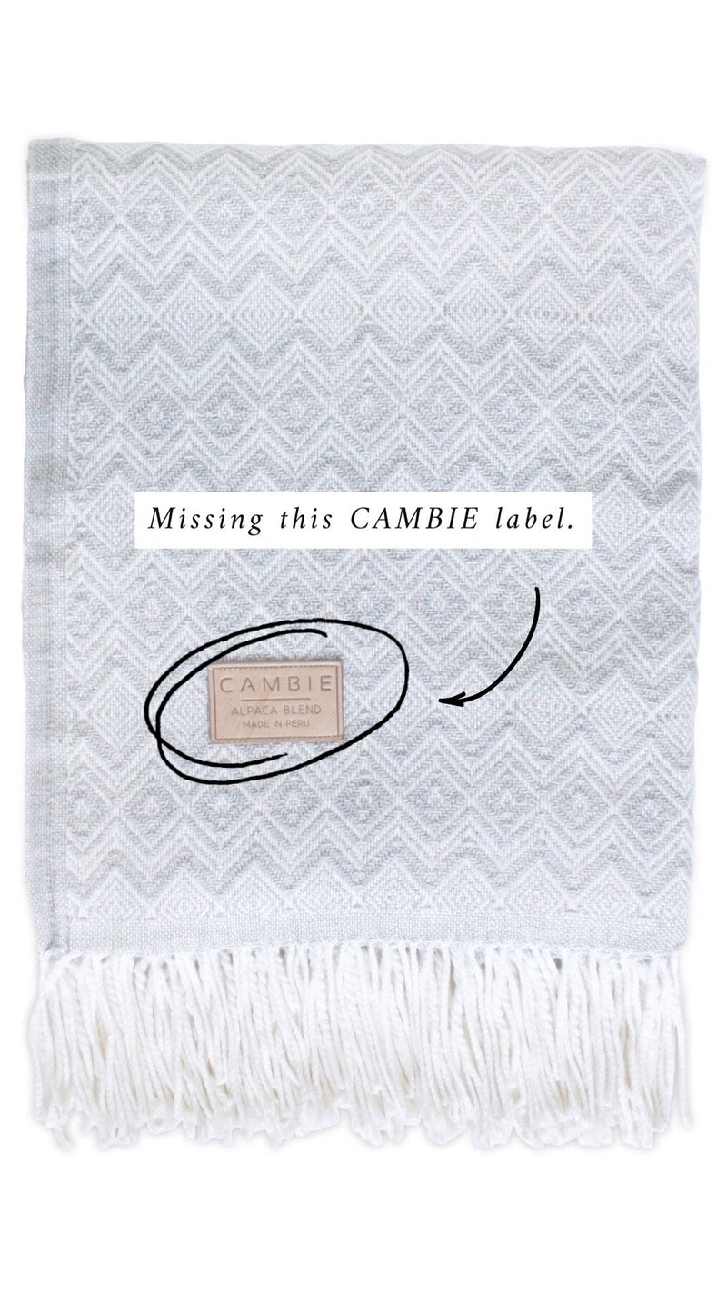 Sample Blanket No. 1 - Silver & White Missing CAMBIE Label